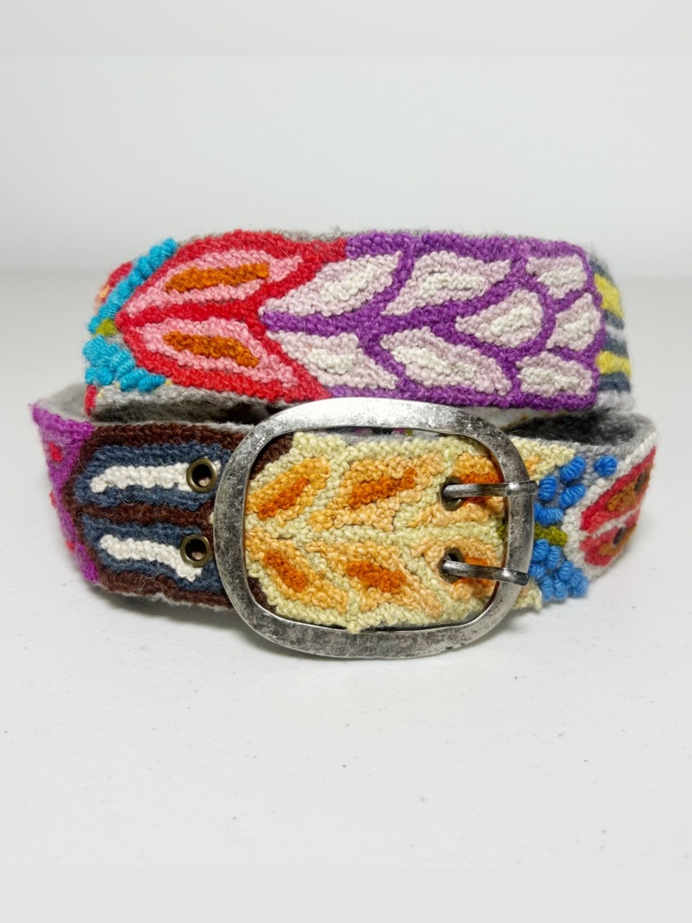 Jenny Krauss 100% Wool Folklorica Belt Size Large Embroidered Handcrafted